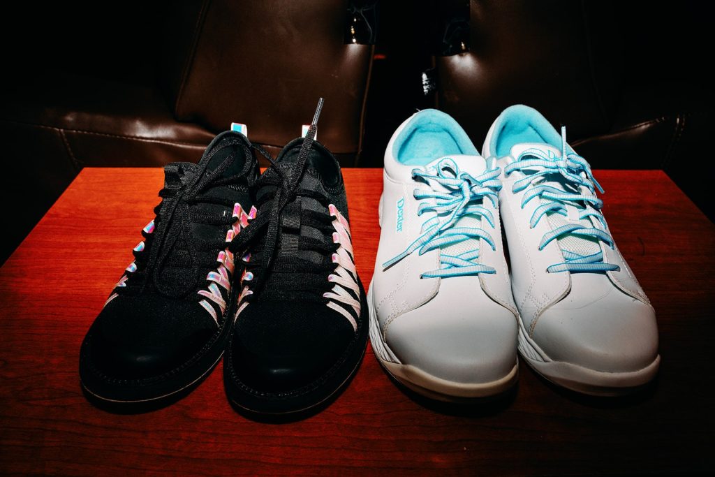 Two pairs of bowling shoes