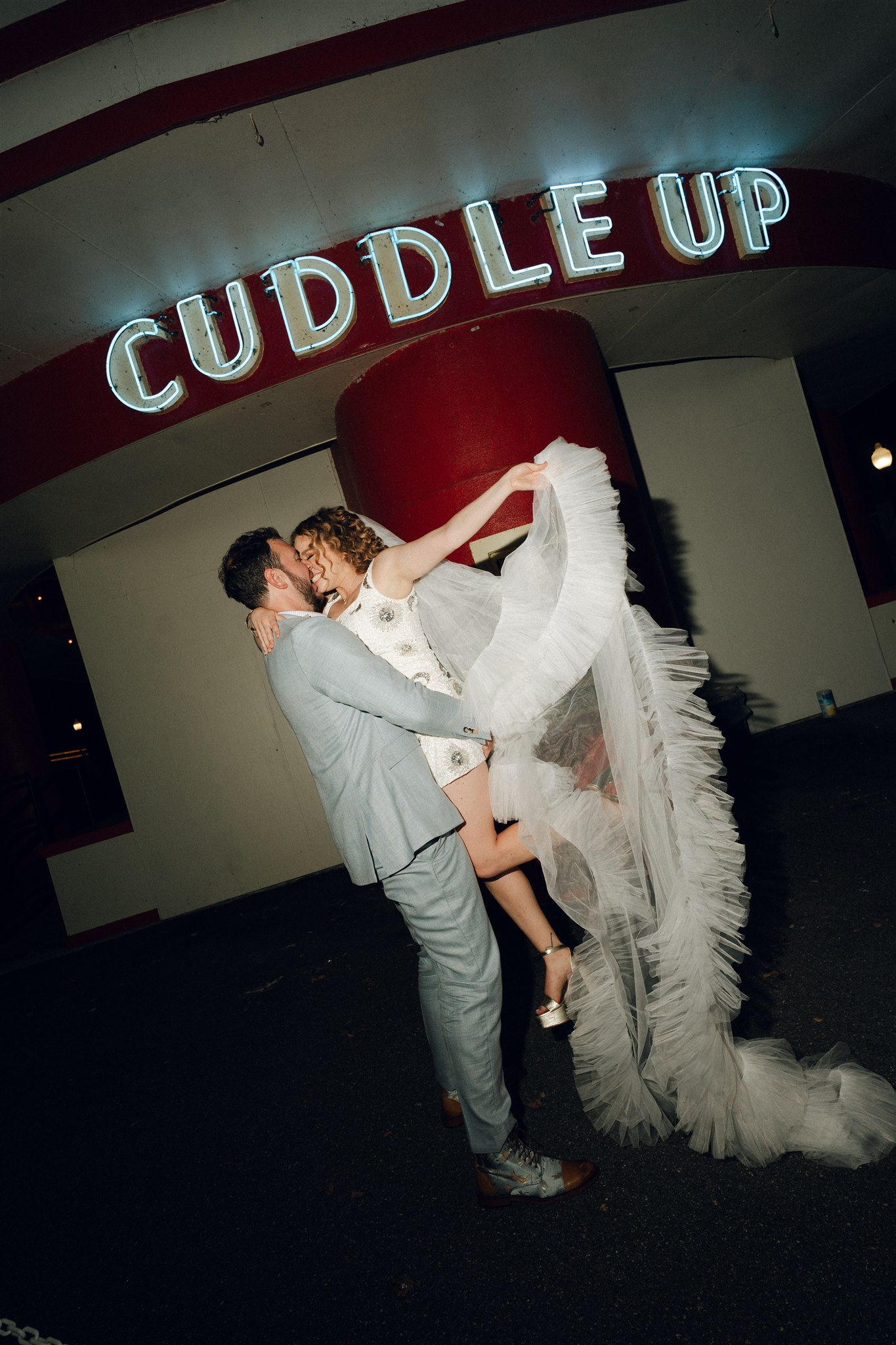Cuddle Up Pavilion at night
