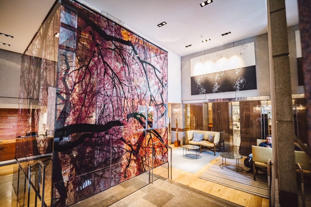Lobby art at Park Hyatt Hotel in DC.