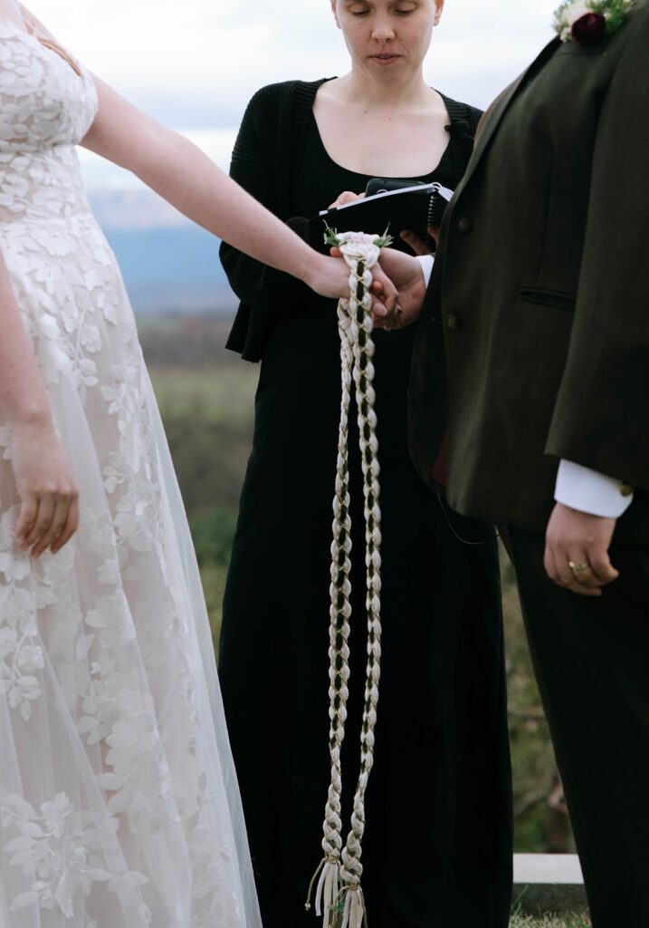 A couple ties the knot at their Showalter's Orchard and Greenhouse Wedding