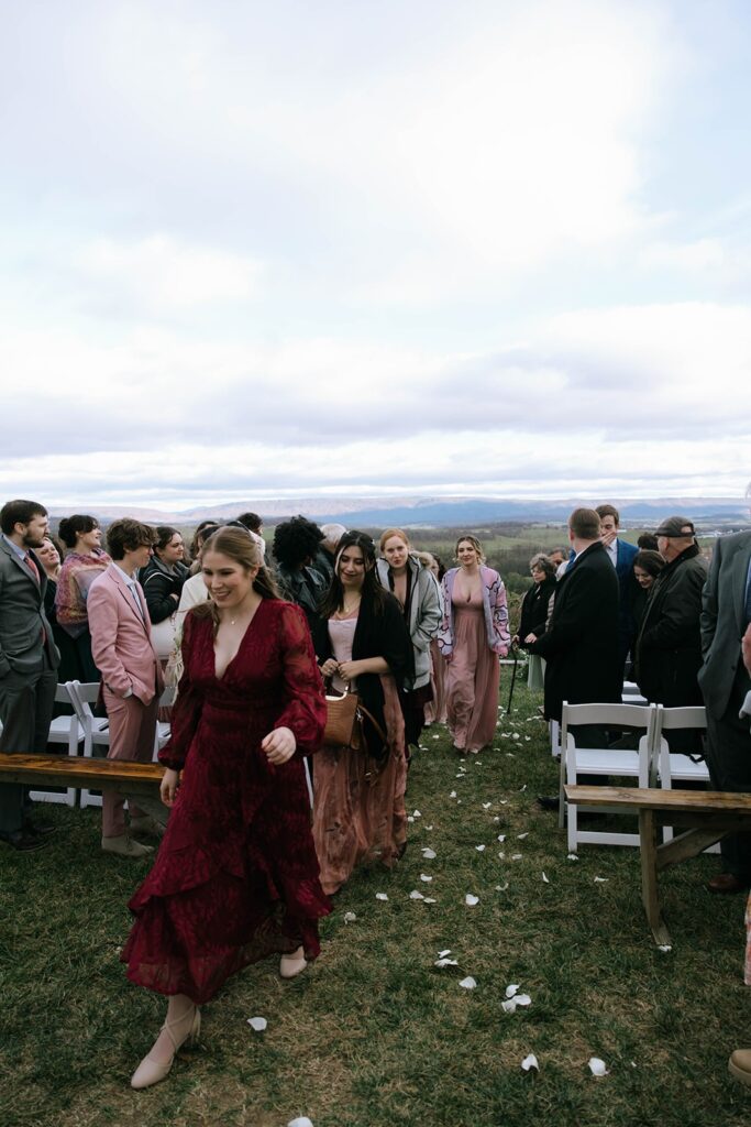 Guests leaving the ceremony